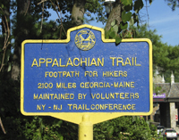 Click to enlarge photo of Appalachian Trail Sign.from the bear Mountain Bridge.